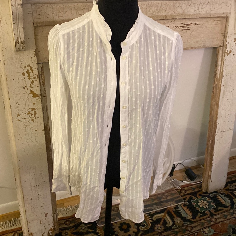 Loft white button up XS